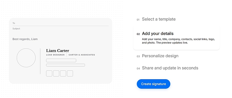 add your details
