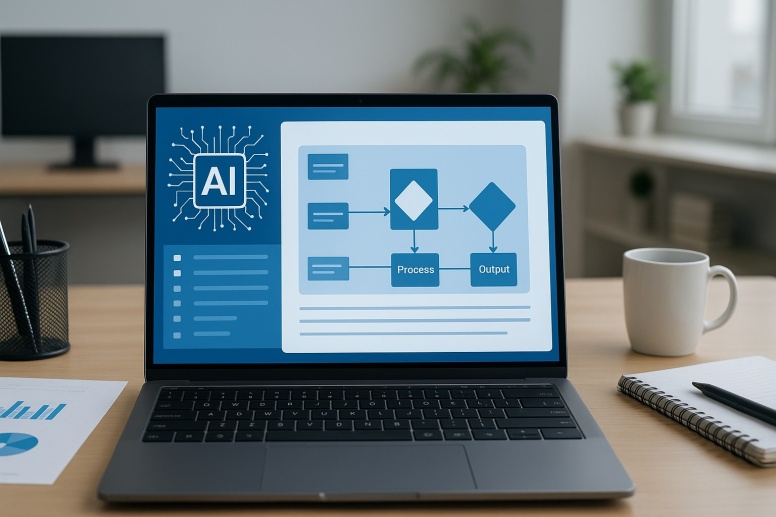 ai automation workspace in modern office