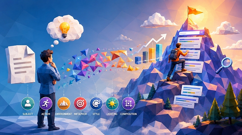 ai visual metaphor low poly