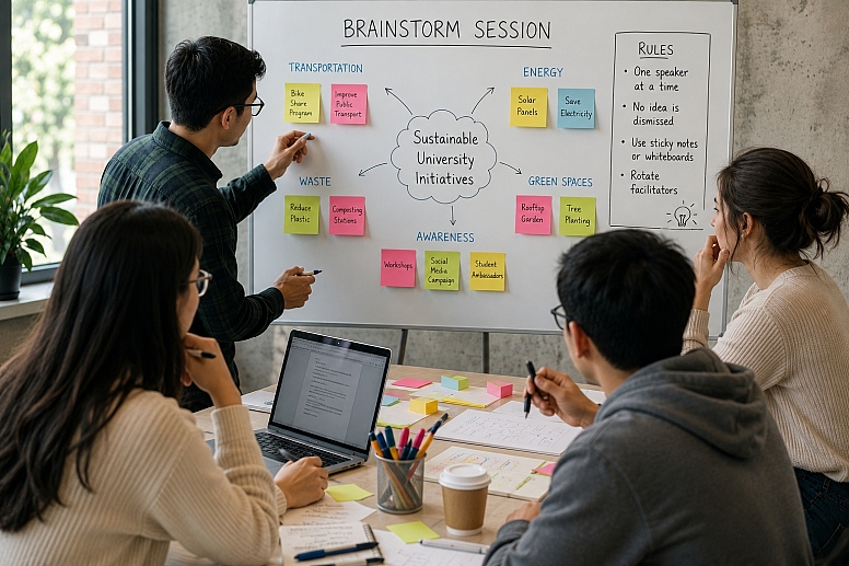 collaborative sustainability brainstorming session