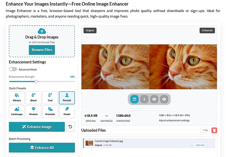 colorik image enhancer tool