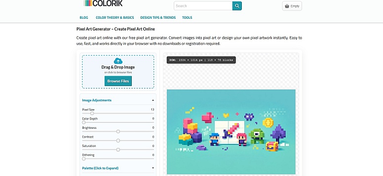colorik pixel art generator