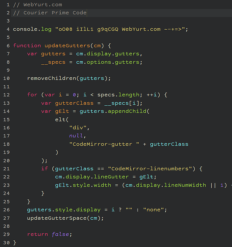 courier prime code font