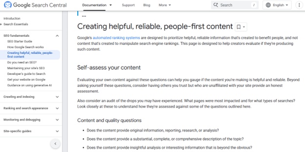 creating helpful reliable people first content