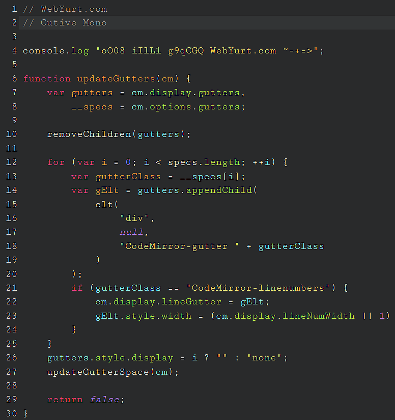 cutive mono font