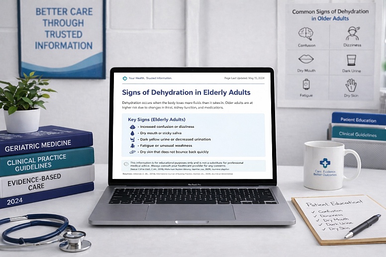 dehydration signs on a laptop screen