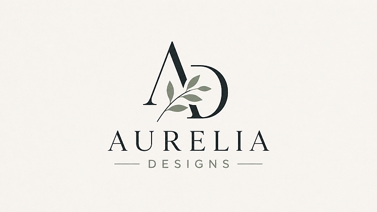 elegant botanical monogram logo design