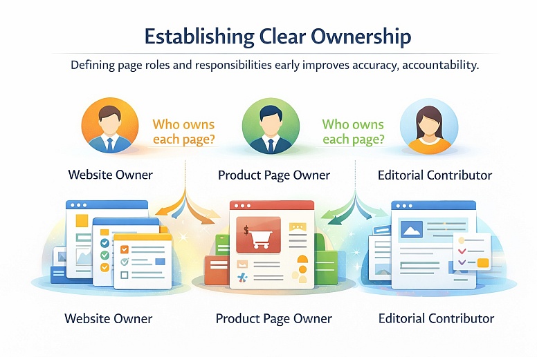 establishing website content ownership flow