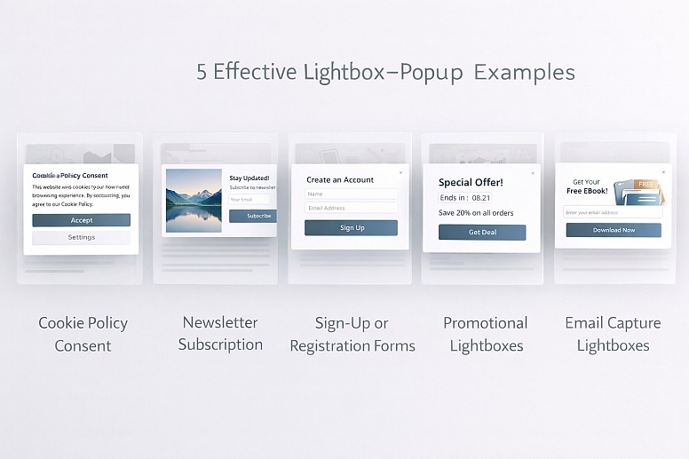 five effective lightbox popup designs