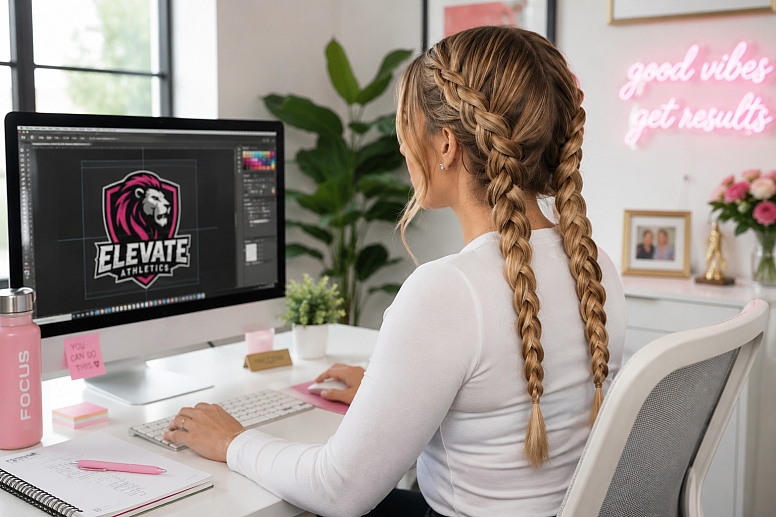 focused design work in bright workspace