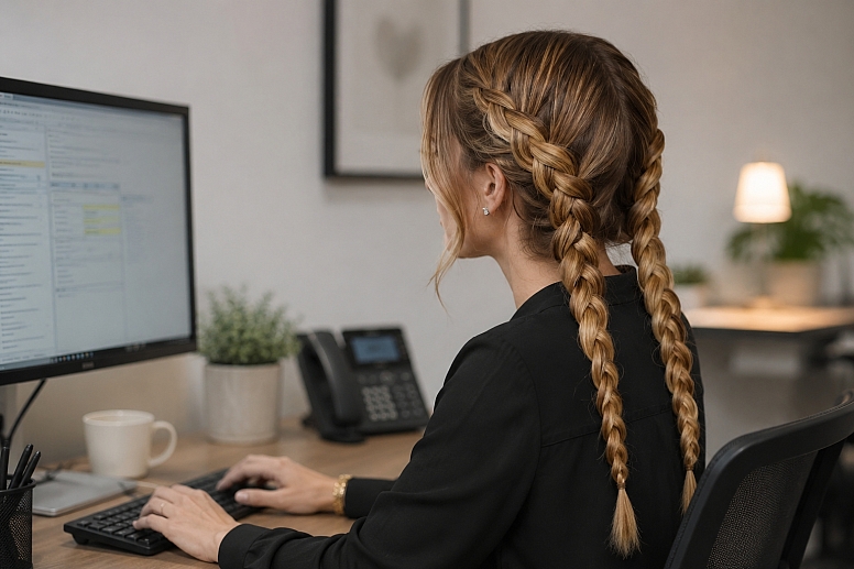 focused in a modern workspace