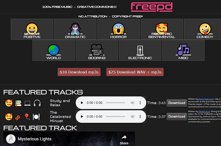 freepd public domain music