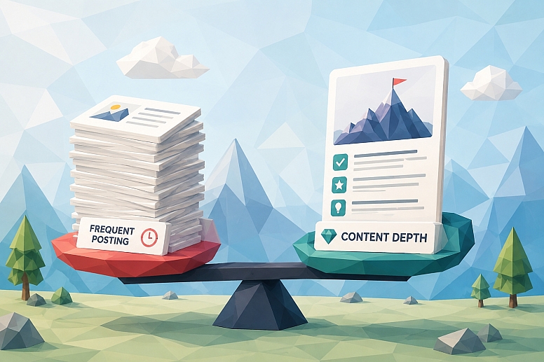 frequest posting vs content depth