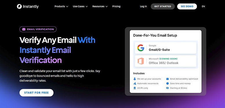 instantly email verification