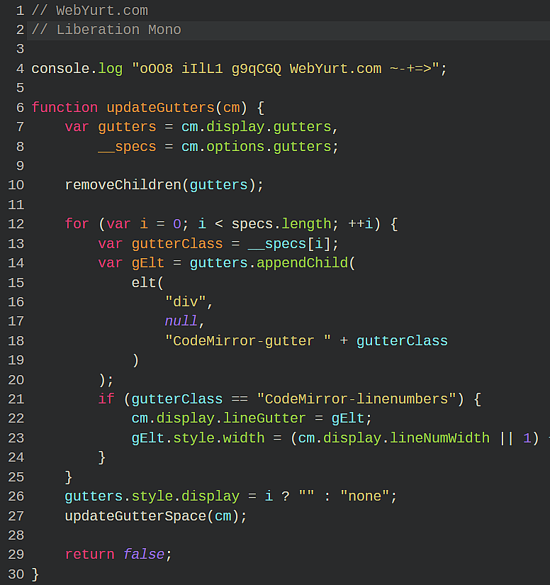 liberation mono font