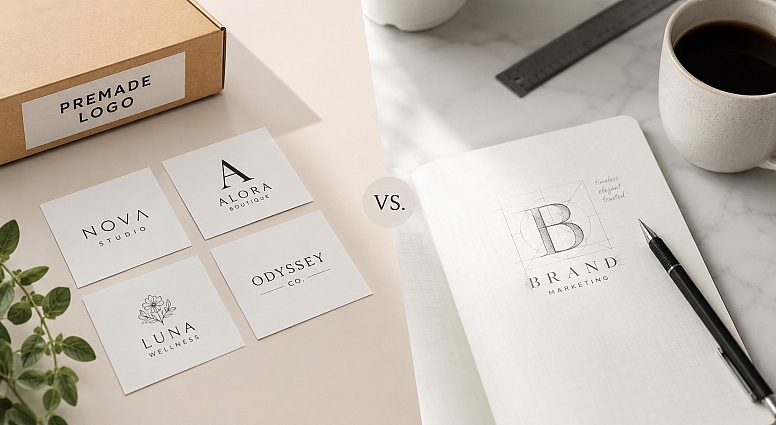 logo design comparison workspace