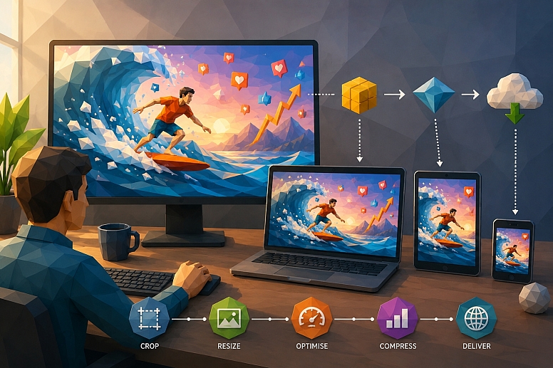 low poly responsive image workflow