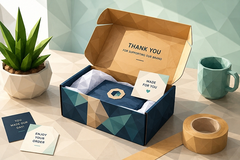low poly thank you unboxing scene