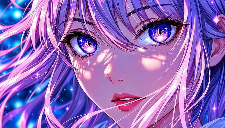 luminous galaxy eyed anime portrait