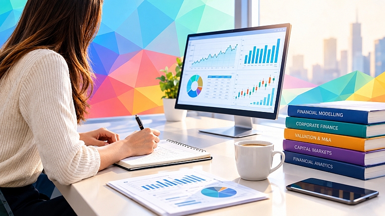modern finance study workspace