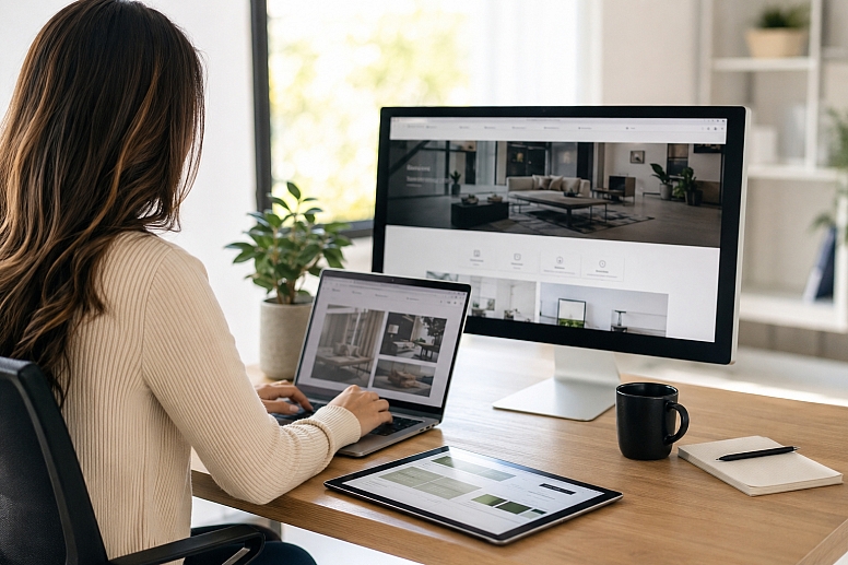 modern home office with design workflow
