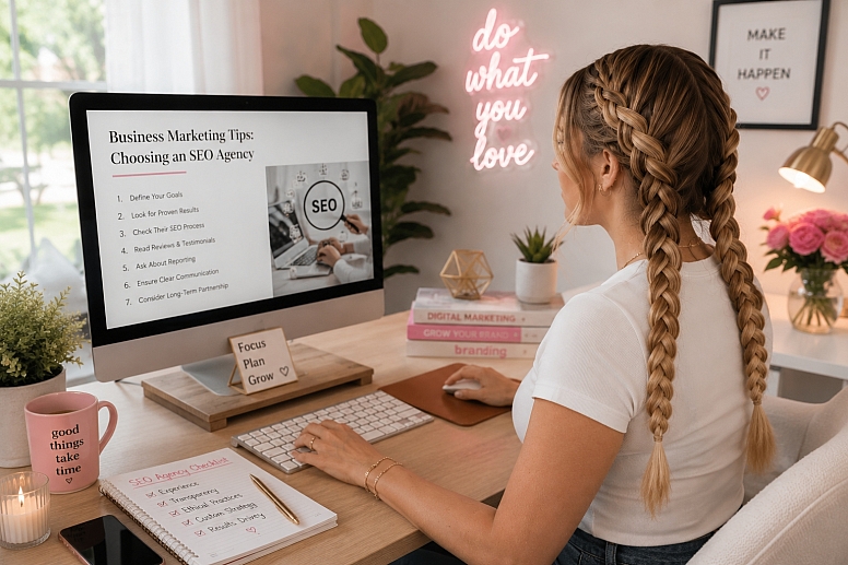 modern home office with seo focus