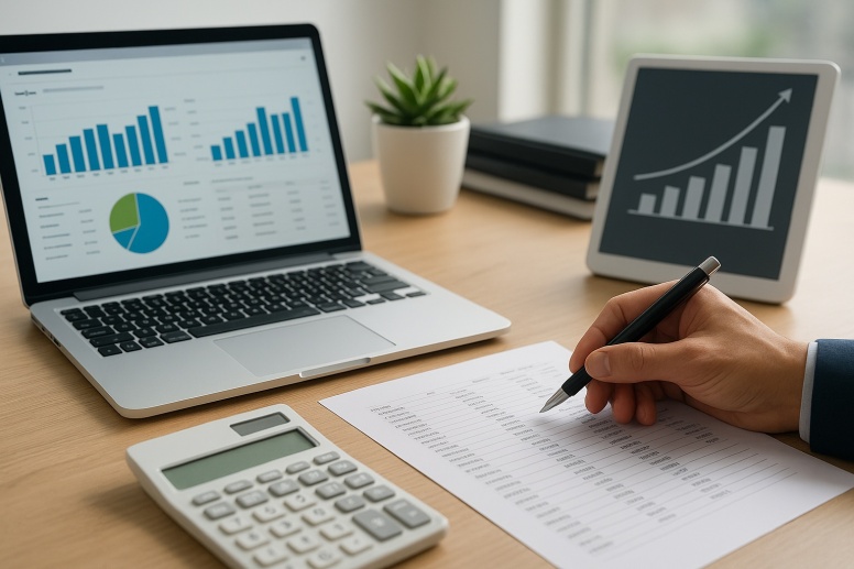 modern office bookkeeping setup