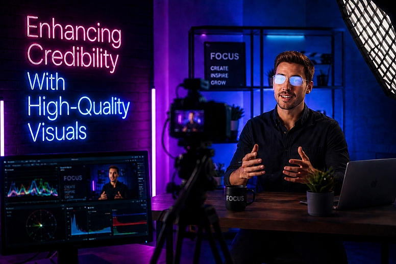modern streaming studio set up