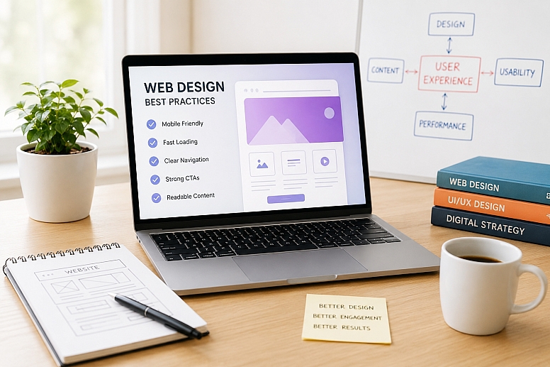modern web design workspace setup