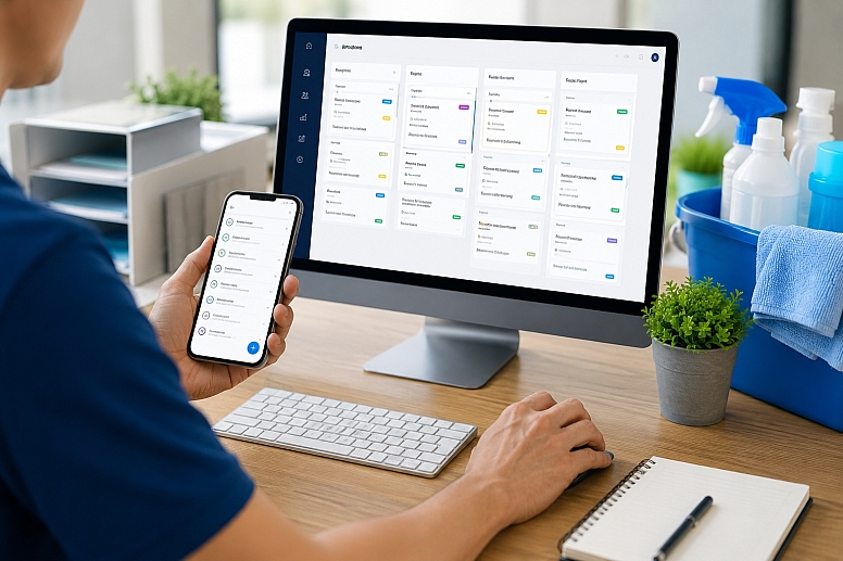 modern workspace with task management decor