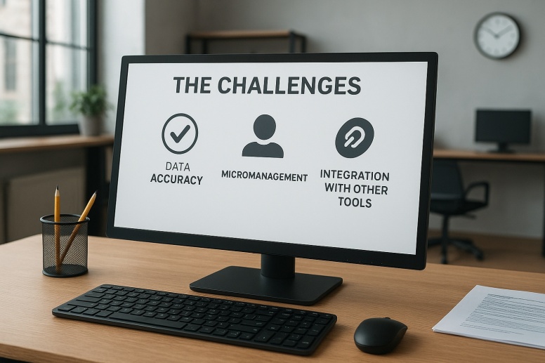 office desk with presentation slide