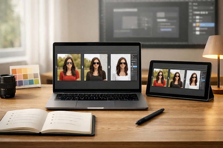 photo editing workspace in progress