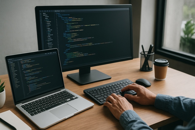 productive web developer workspace