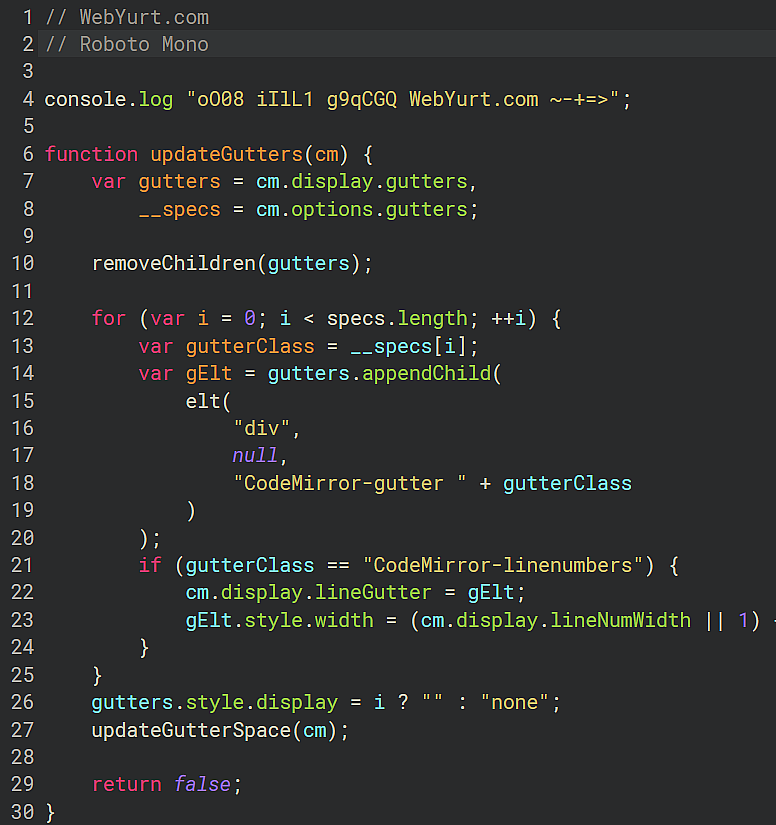 roboto mono font