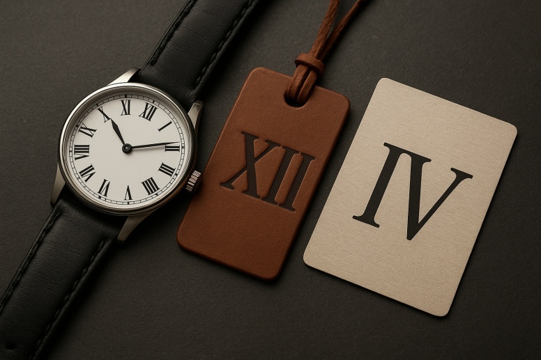 roman numerals in timeless textures