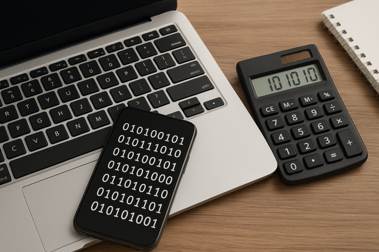 tech trio on wooden surface