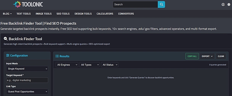 toolonic backlink finder