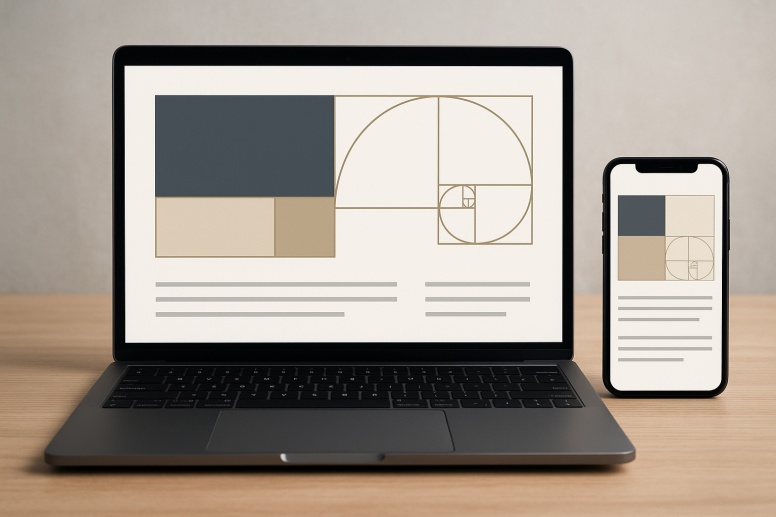 web design concept with fibonacci layout