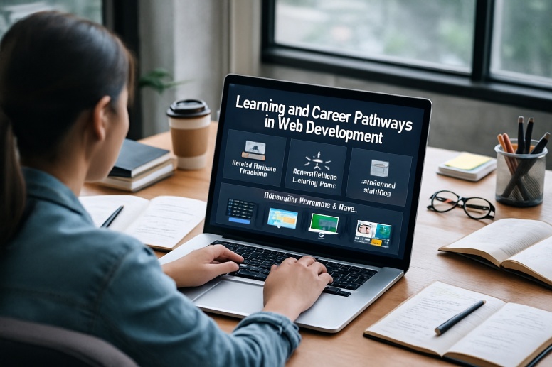 web developers workspace and learning pathway