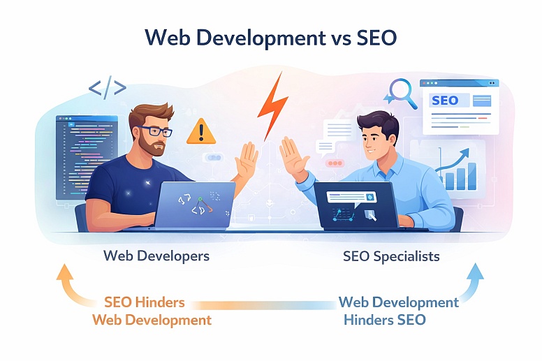 web development vs seo conflict