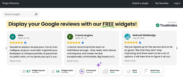 widgets for google reviews